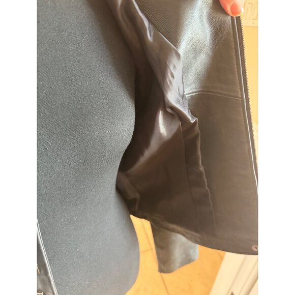 Vintage Yvonne Marie Women Lamb's Leather Studded Moto Biker Black Jacket City - Picture 14 of 14